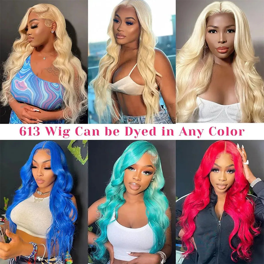 Blonde Wig 13x6 HD Transparent Lace Body Wave Frontal 613 Wig 100% 30 Inch Human Hair 200 Density Wigs On Sale For Women Choice