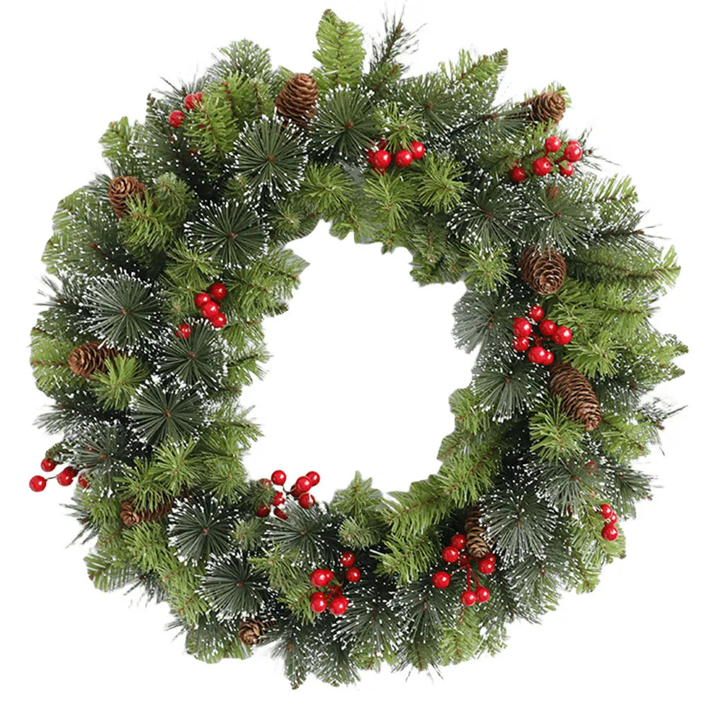 Christmas Berry Wreath Artificial Lighting Holiday Art Wreath Festival Theme Multifunctional Party New Year Decor Props