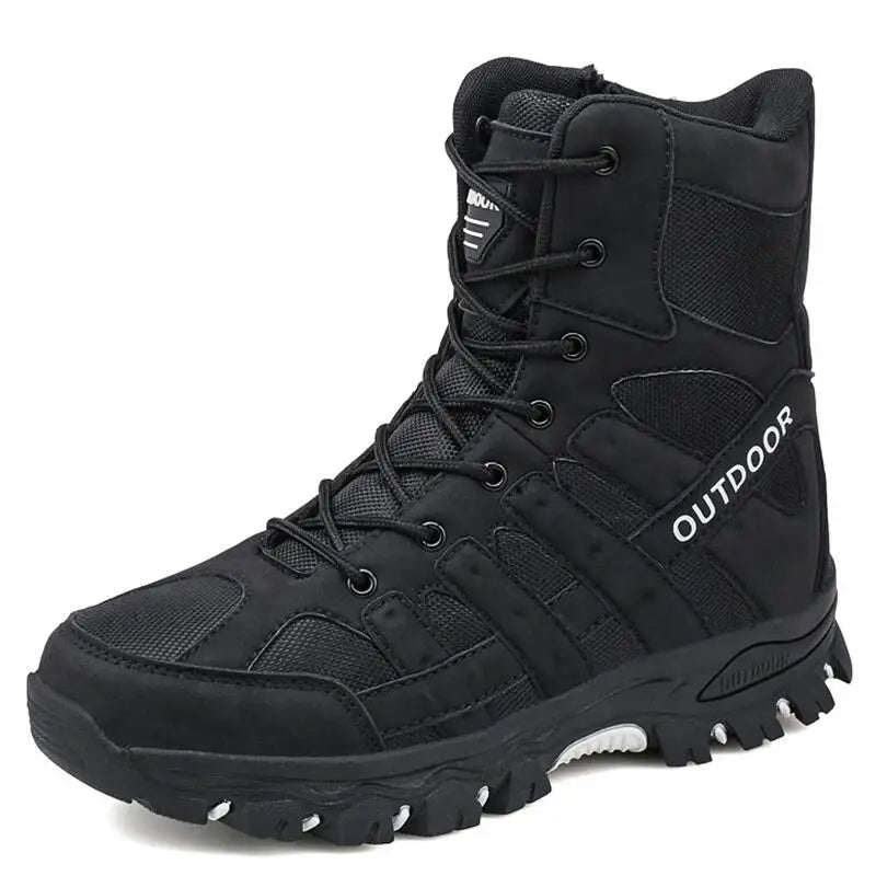 New Men's Boots Fashion Outdoor Men Hiking Boots High Top Breathable Men Desert Combat Ankle Boots Non-slip Motorcycle Boots