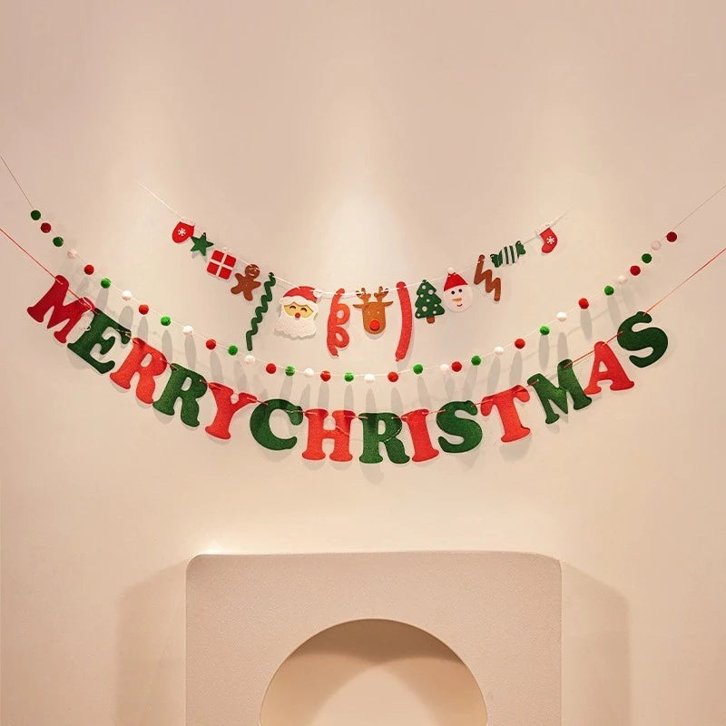 Christmas decorations, tree ornaments, indoor LED lights, pictures, background walls, atmosphere, scenes, decorations and flags.