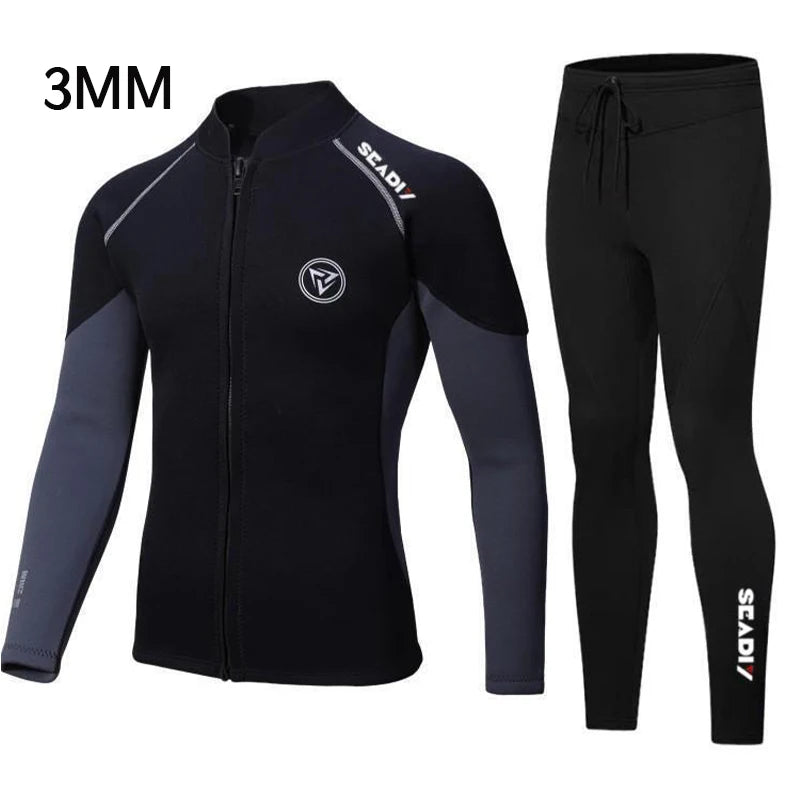New 3mm/2MM Neoprene Men Women Wetsuit Scuba Zipper Jacket Pants Spearfishing Swimwear Kayak Surfing Swimsuit Diving Suit
