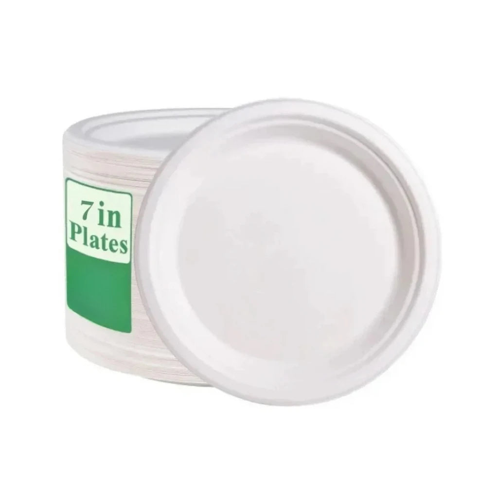 Paper Plates 9/7/6 Inches Disposable Plates For Party 100% Compostable Plate Microwavable Paper Plate Bulk 50PCS 150PCS