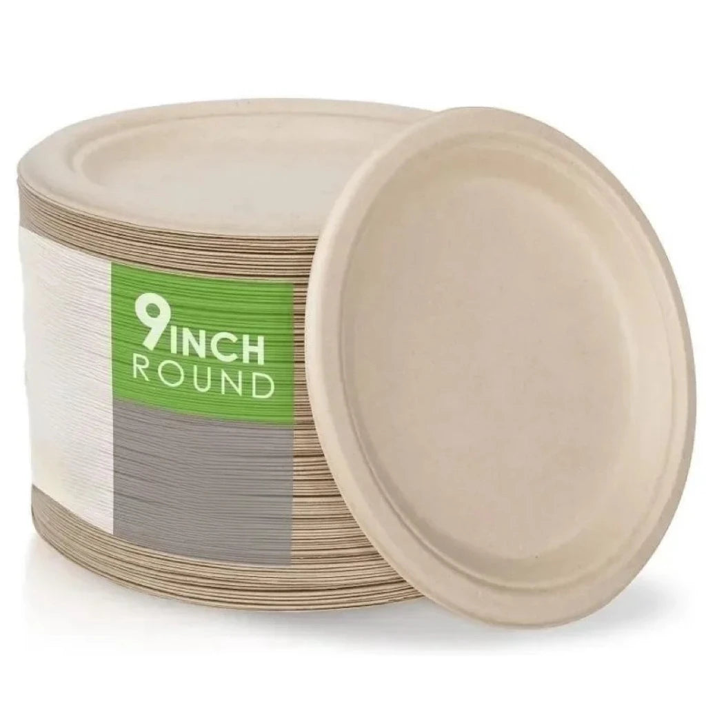Paper Plates 9/7/6 Inches Disposable Plates For Party 100% Compostable Plate Microwavable Paper Plate Bulk 50PCS 150PCS