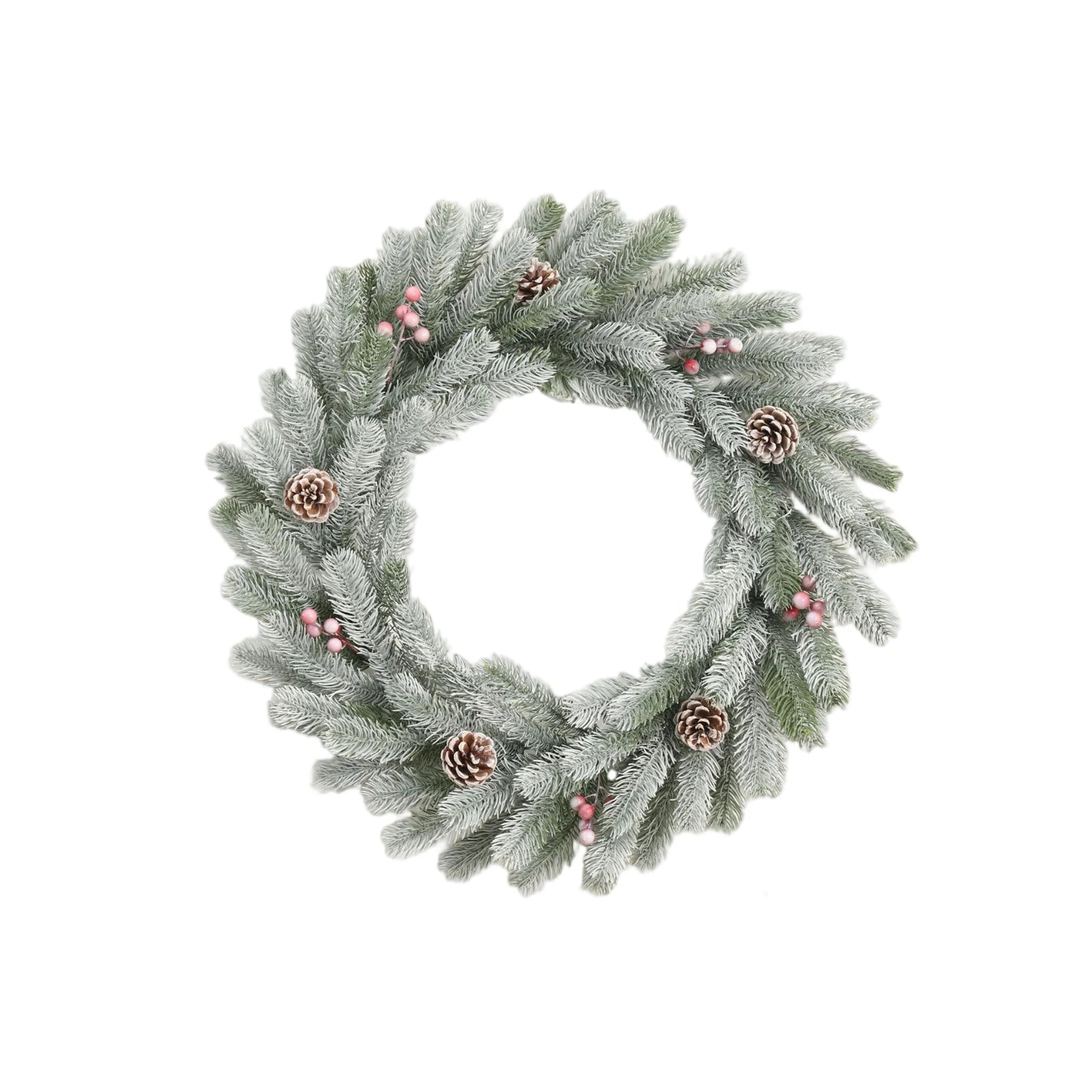 Christmas Wreath With Light Front Door Wreath Wall Decoration Christmas Layout Props Artificial Wreath With Red Berry Garland