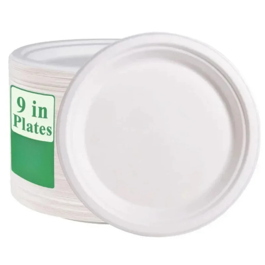 Paper Plates 9/7/6 Inches Disposable Plates For Party 100% Compostable Plate Microwavable Paper Plate Bulk 50PCS 150PCS