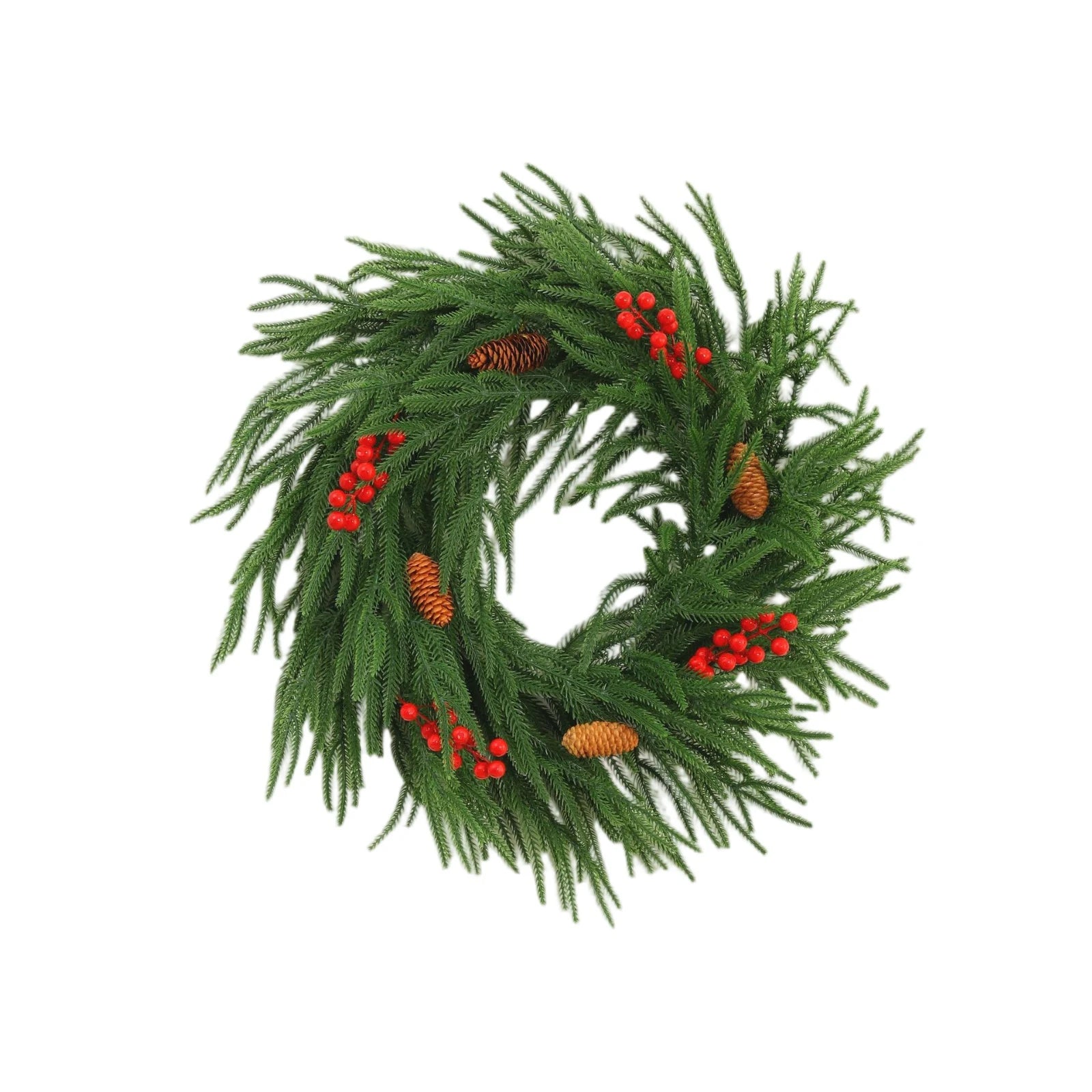 Christmas Wreath With Light Front Door Wreath Wall Decoration Christmas Layout Props Artificial Wreath With Red Berry Garland