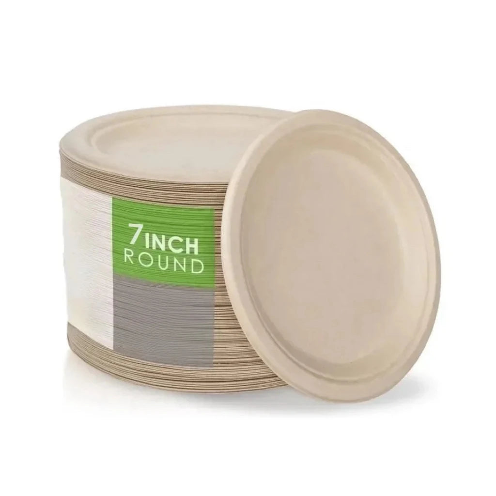 Paper Plates 9/7/6 Inches Disposable Plates For Party 100% Compostable Plate Microwavable Paper Plate Bulk 50PCS 150PCS