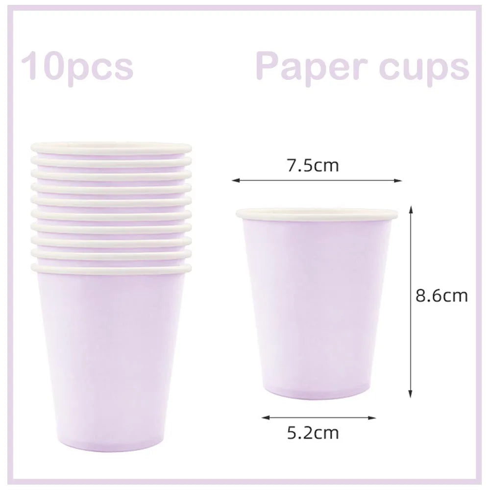 Solid Color Themed Disposable Tableware Paper Cups Birthday Parties  Wedding Parties Holiday Parties Colorful Decor Most Popular