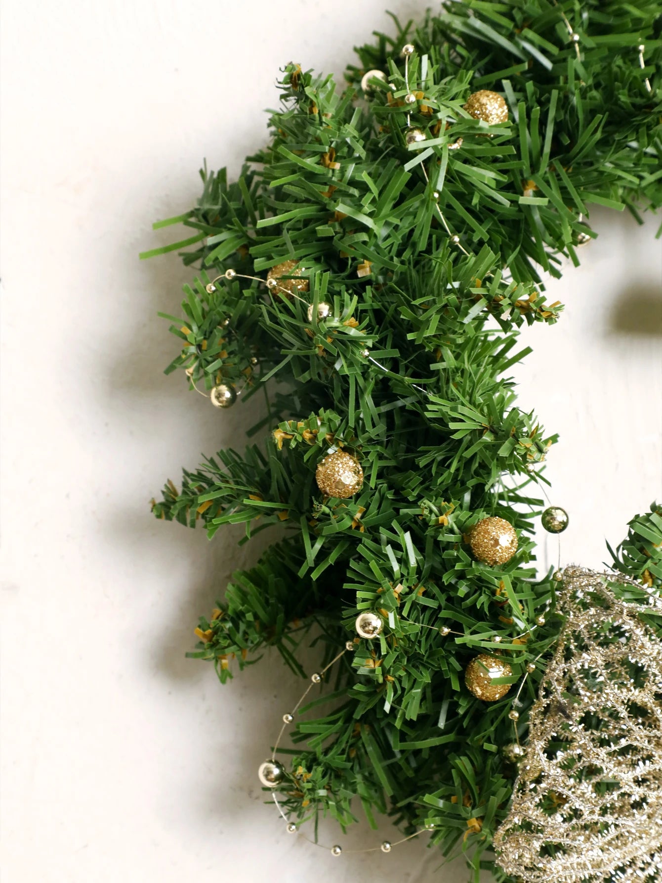 Christmas Wreath with Bow & Bell Decor, Artificial Green Wreaths for Front Door, Wall, Xmas Tree & Festive Home Decoration Gift