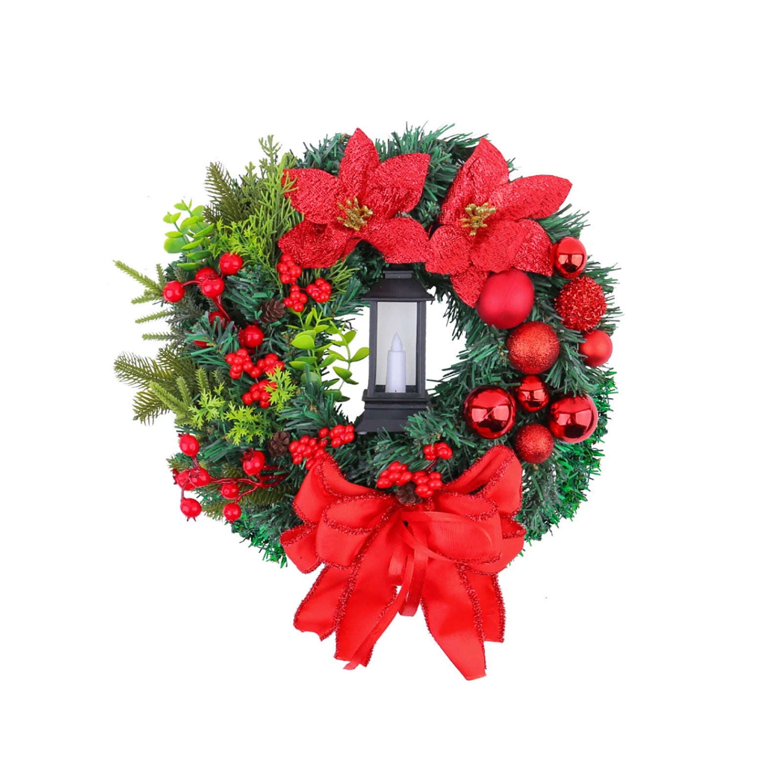 Elegant Red Christmas Wreath Champagne Christmas Wreath Window Door Wall Ornament Decorations Suministros NavideñOs