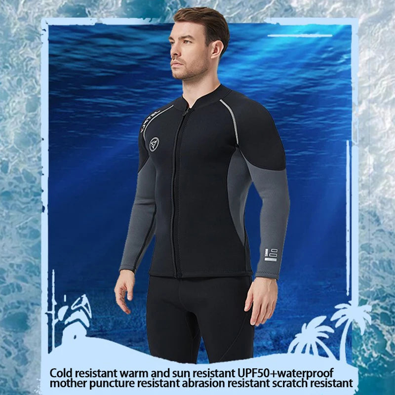 New 3mm/2MM Neoprene Men Women Wetsuit Scuba Zipper Jacket Pants Spearfishing Swimwear Kayak Surfing Swimsuit Diving Suit