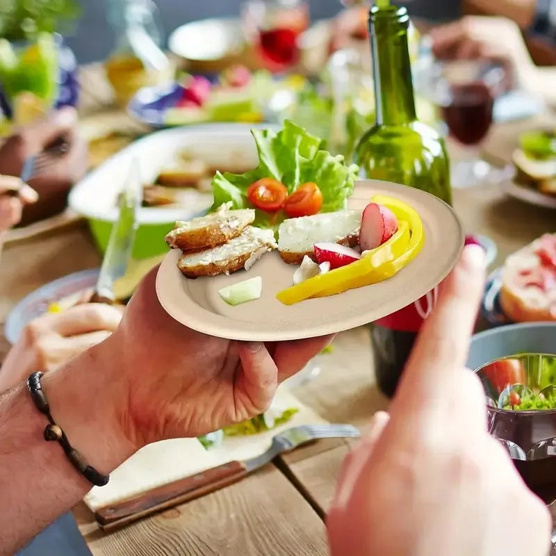 50PCS Disposable Paper Plates Convenient Clean Disposable Paper Plates Lunch Gatherings Cake Dessert Camping Party Kitchen