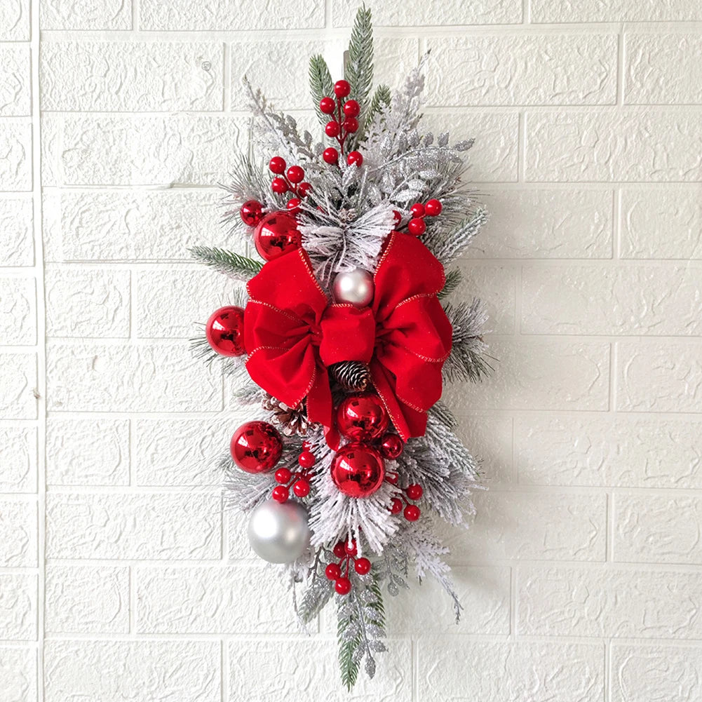 Christmas Staircase Decoration Wreath DIY Indoor Outdoor Garland Decoration With LED Decoration Prop Evening Party Dress Up Prop