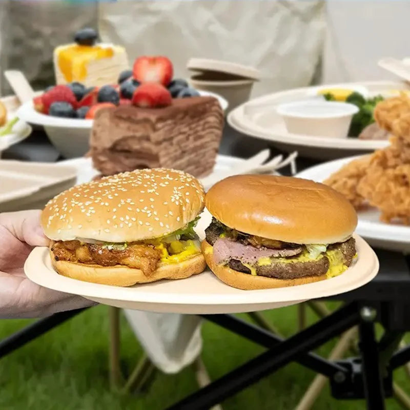 50PCS Disposable Paper Plates Convenient Clean Disposable Paper Plates Lunch Gatherings Cake Dessert Camping Party Kitchen