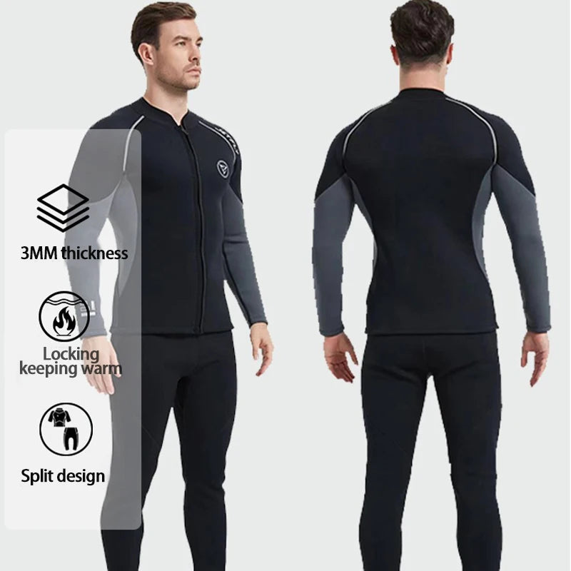 New 3mm/2MM Neoprene Men Women Wetsuit Scuba Zipper Jacket Pants Spearfishing Swimwear Kayak Surfing Swimsuit Diving Suit