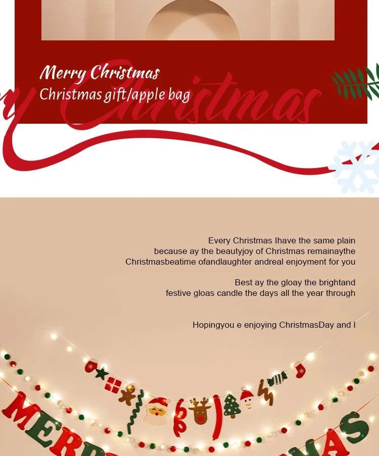 Christmas decorations, tree ornaments, indoor LED lights, pictures, background walls, atmosphere, scenes, decorations and flags.