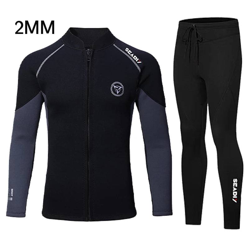 New 3mm/2MM Neoprene Men Women Wetsuit Scuba Zipper Jacket Pants Spearfishing Swimwear Kayak Surfing Swimsuit Diving Suit