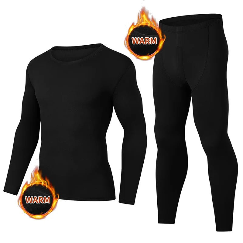 4/2-piece Men's Autumn And Winter Solid Color Round Neck Thermal Underwear Set Comfortable Plus Size Sports And Fitness Base Set
