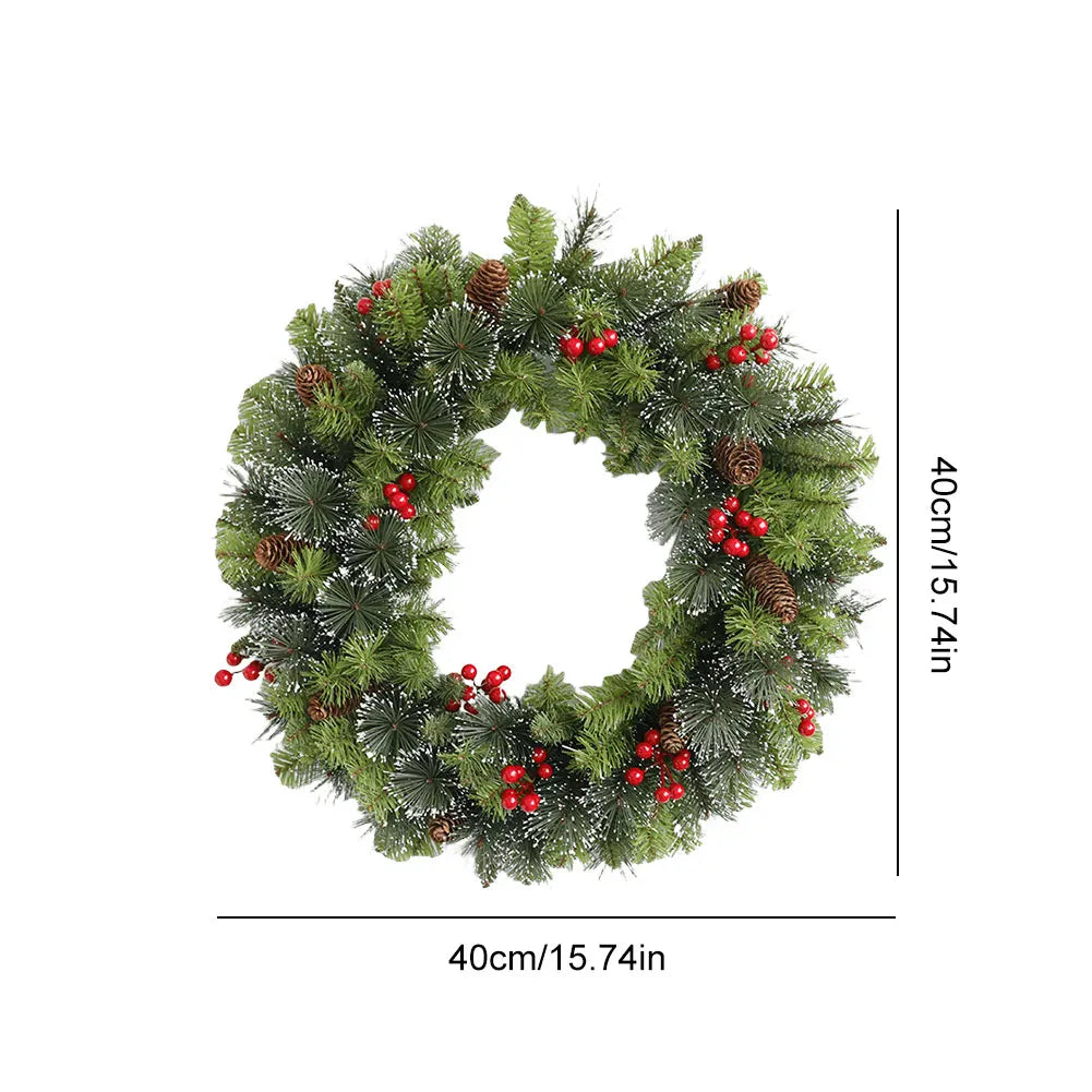 Christmas Berry Wreath Artificial Lighting Holiday Art Wreath Festival Theme Multifunctional Party New Year Decor Props