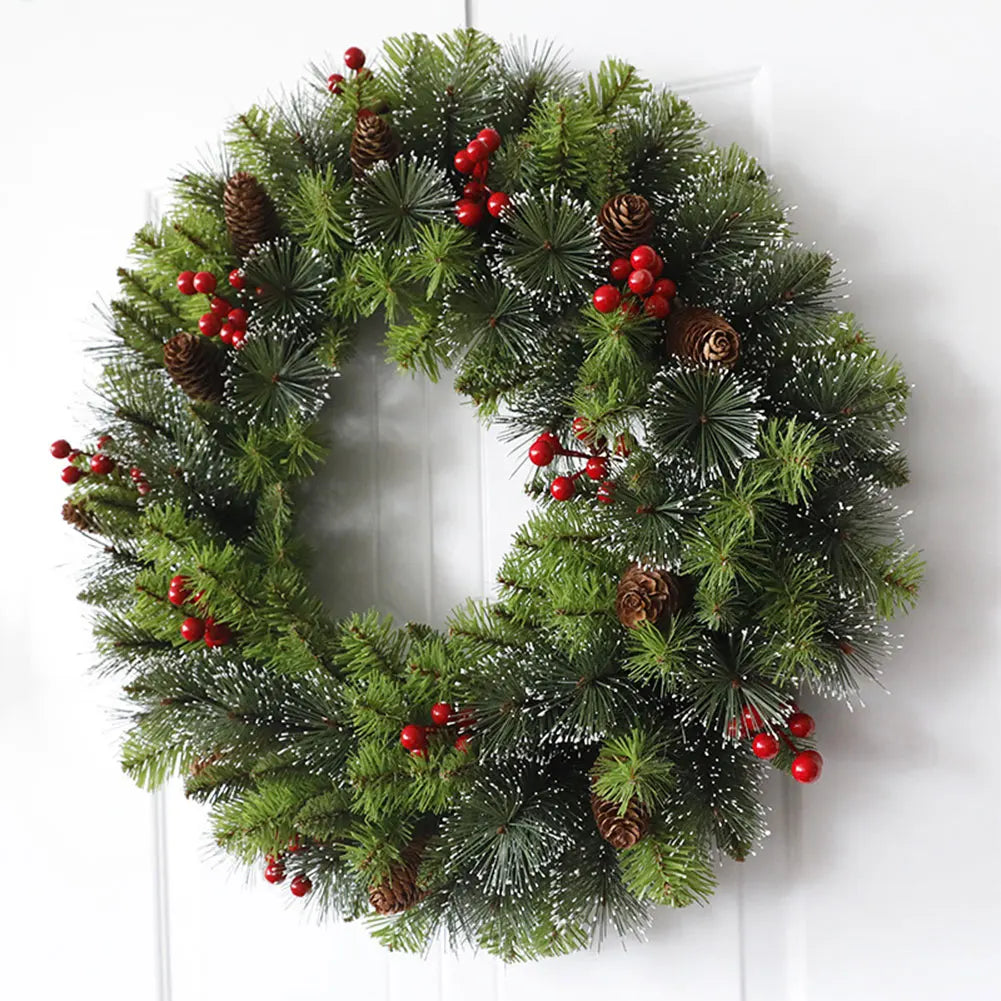 Christmas Berry Wreath Artificial Lighting Holiday Art Wreath Festival Theme Multifunctional Party New Year Decor Props