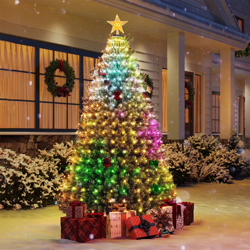 5.9ft Christmas Tree Star Light Smart RGB Christmas Light with Remote Timer Music Sync Bluetooth App Controlled Holiday Lighting
