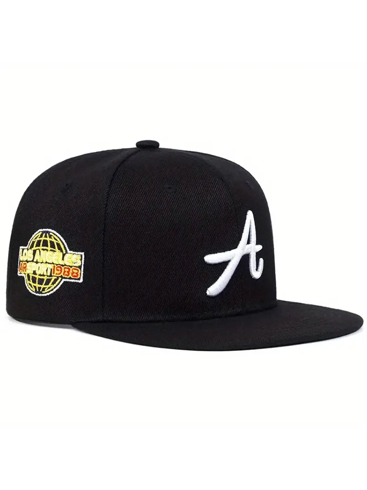 Casual hip-hop punk letter embroidered flat-brimmed baseball cap, sun protection and breathable, ideal for gift-giving