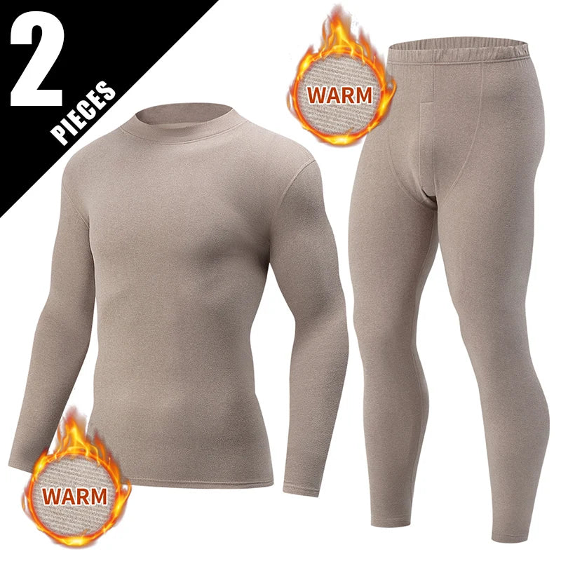 2/4 Pcs Men's Solid Color Simple Autumn And Winter Thermal Underwear Comfortable And Casual Bottoming Underwear Teenagers Pajama