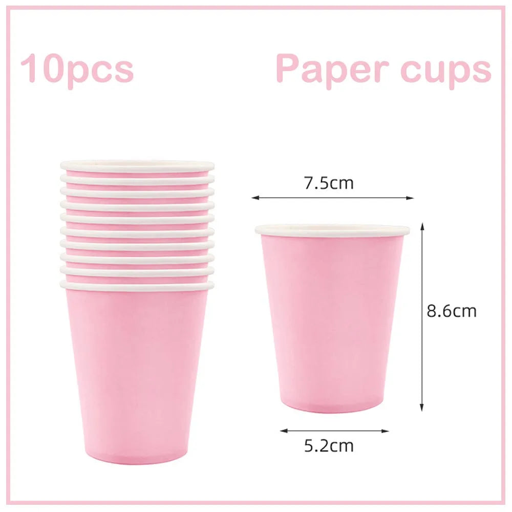 Solid Color Themed Disposable Tableware Paper Cups Birthday Parties  Wedding Parties Holiday Parties Colorful Decor Most Popular
