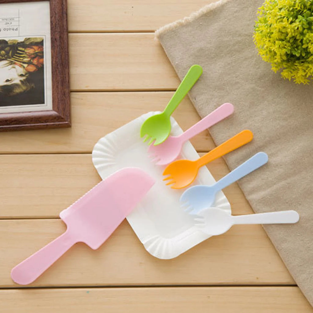 100Pcs Paper Plates For Barbecue Disposable Dinnerware Microwave Safe Recyclable Fluted Brim Cake Plates Dining Tableware