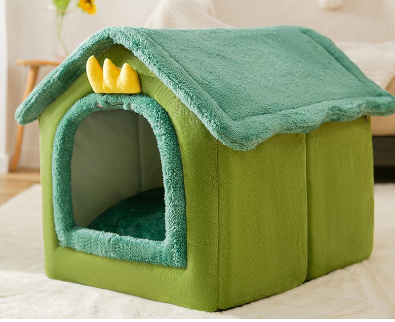 Medium Dog Kennel Indoor Soft Comfortable Puppy House Removable Small Dog Bed Cave Winter Warm Pet Sleeping Mat Portable