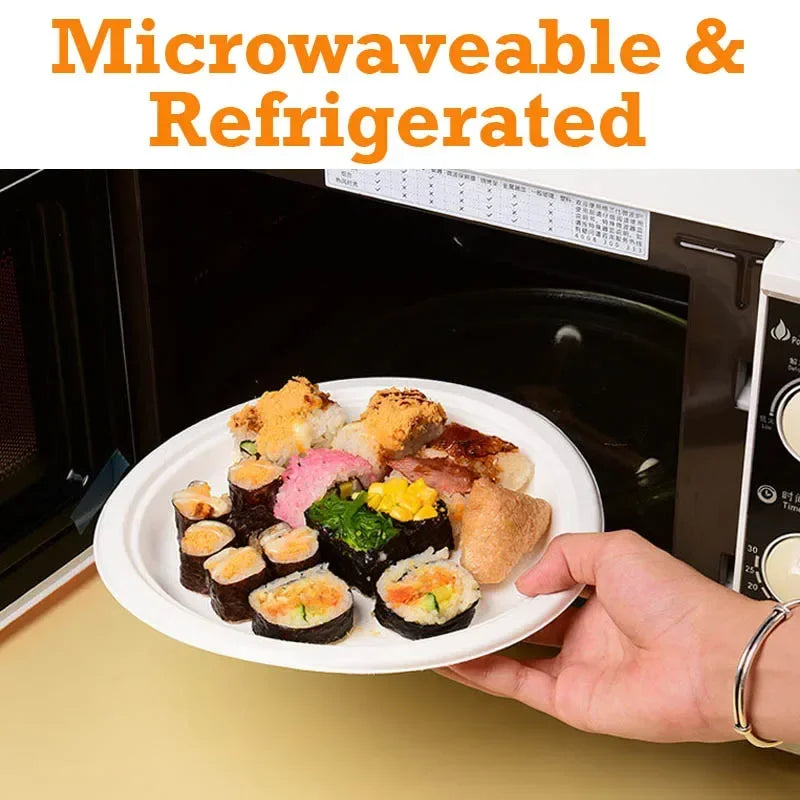 50pcs 3/5/6 Inch Disposable Plates Eco-Friendly Degradable Paper Plate For  Barbecue Picnic Office Birthday Party Supplies