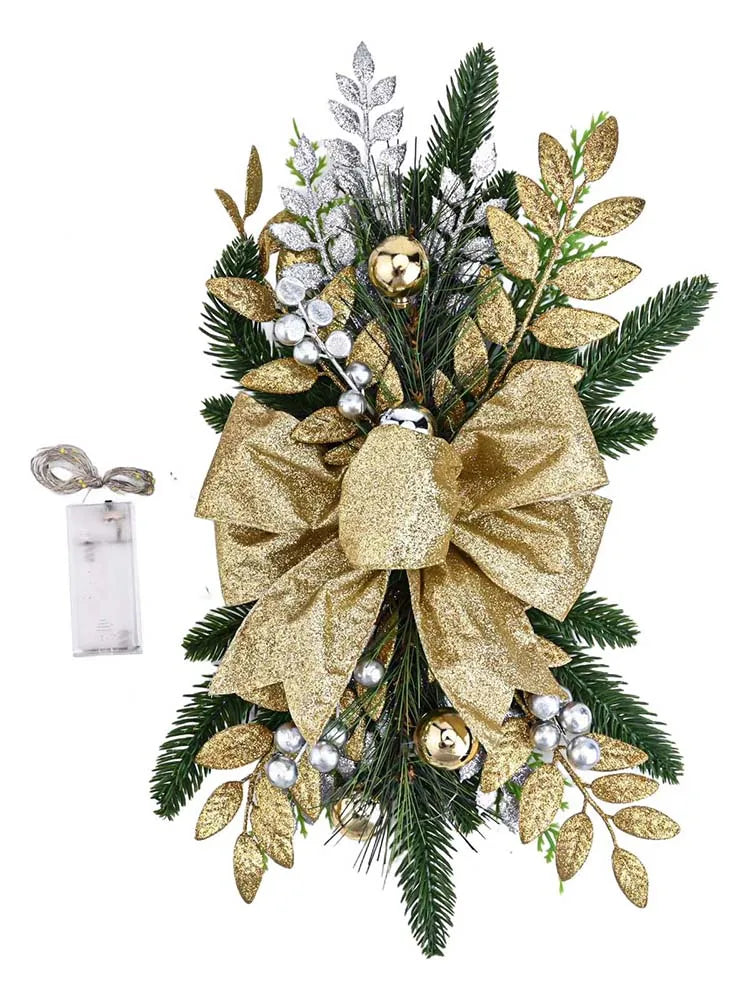 Christmas Staircase Decoration Wreath DIY Indoor Outdoor Garland Decoration With LED Decoration Prop Evening Party Dress Up Prop
