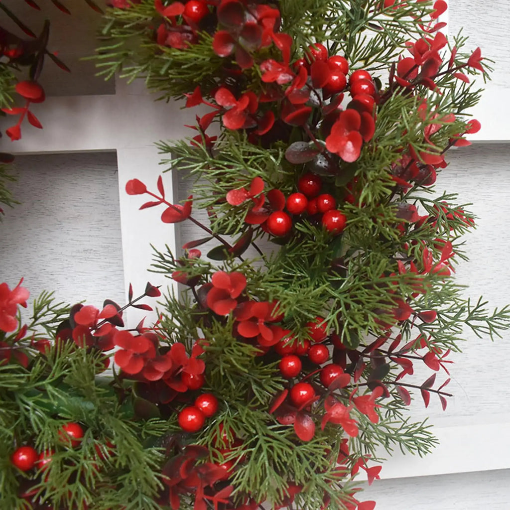Christmas Wreath, Xmas Wreath, Housewarming, Red Berries, Farmhouse Holiday
