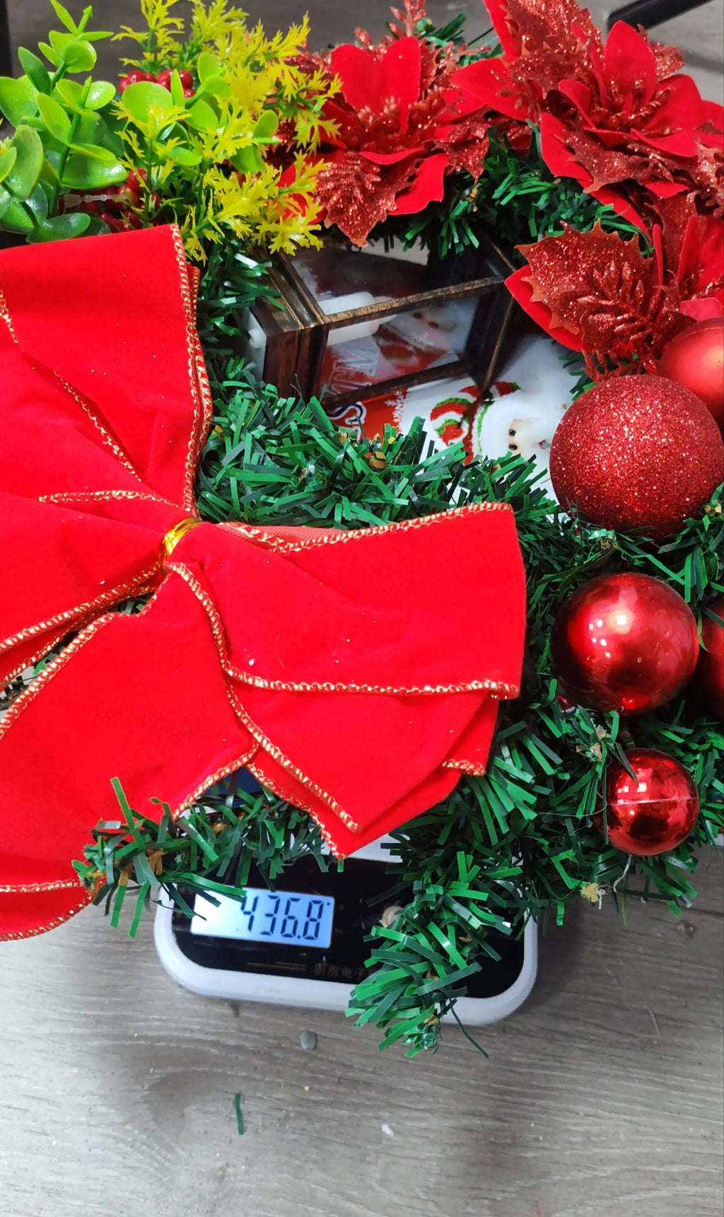 Elegant Red Christmas Wreath Champagne Christmas Wreath Window Door Wall Ornament Decorations Suministros NavideñOs