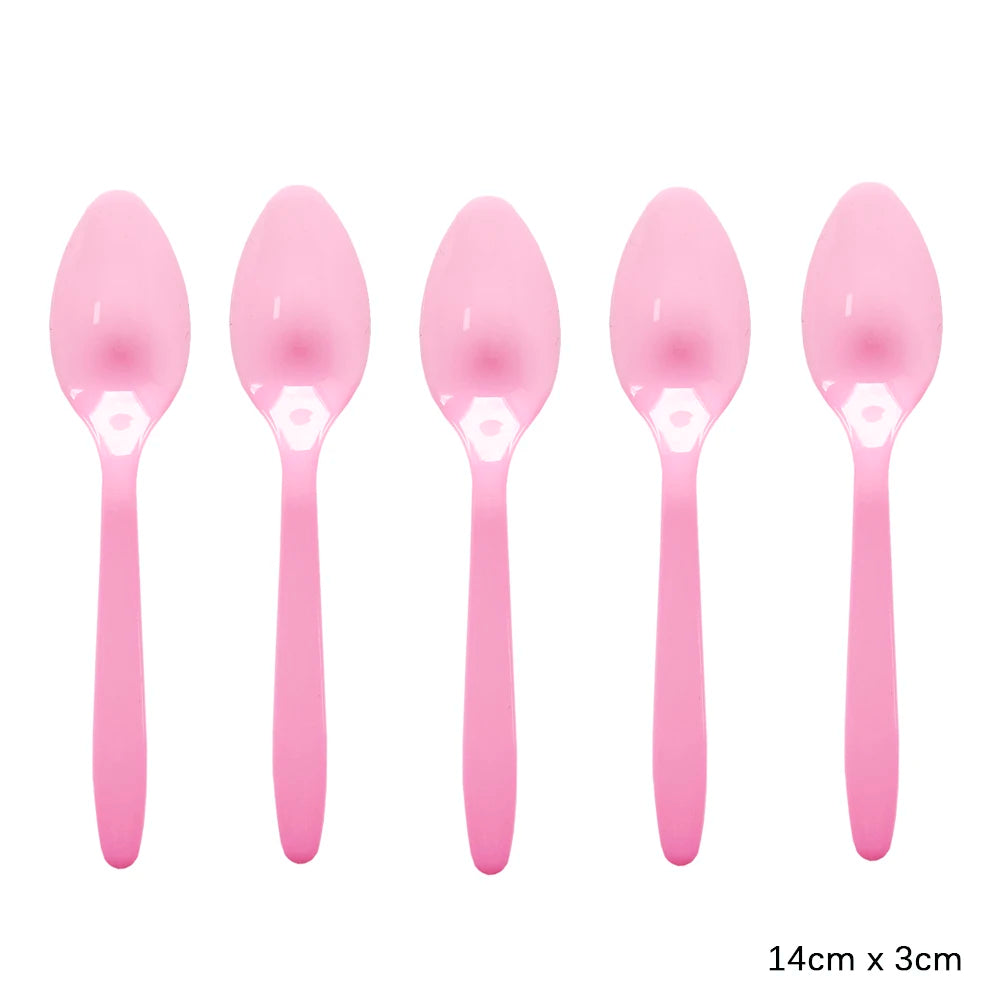 Disposable Knife Fork Spoon Cutlery Set Pink Blue Disposable Tableware Birthday Party Decorations Wedding Baby Shower Supplies