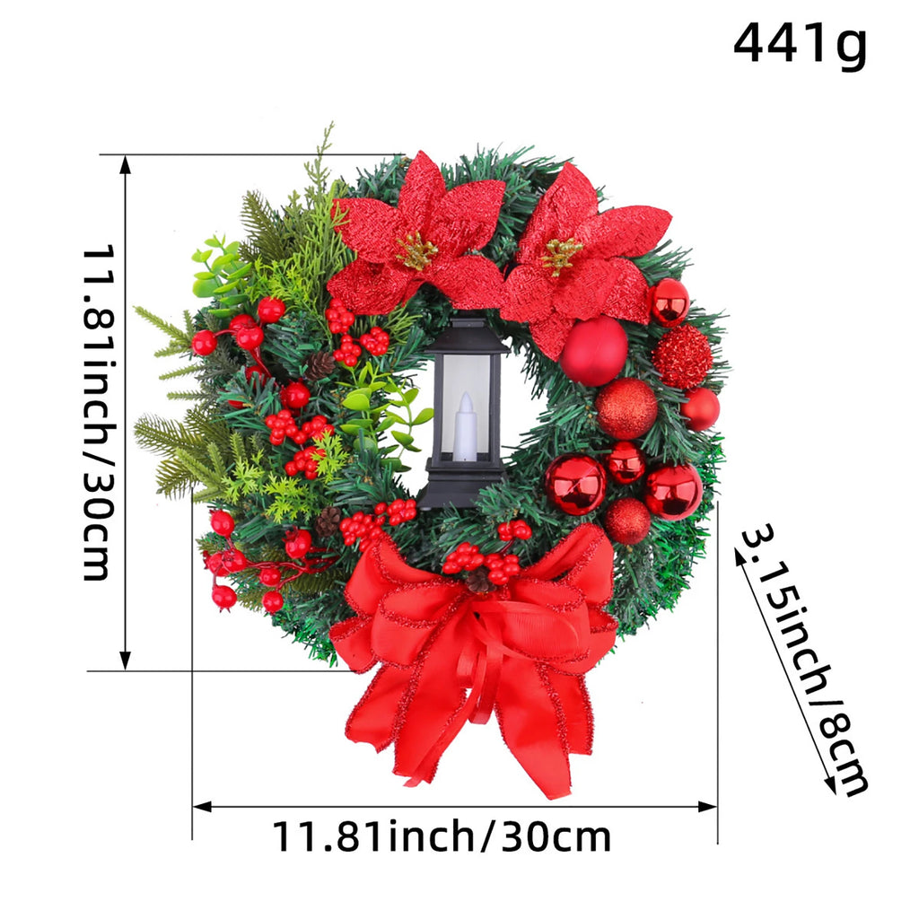Elegant Red Christmas Wreath Champagne Christmas Wreath Window Door Wall Ornament Decorations Suministros NavideñOs
