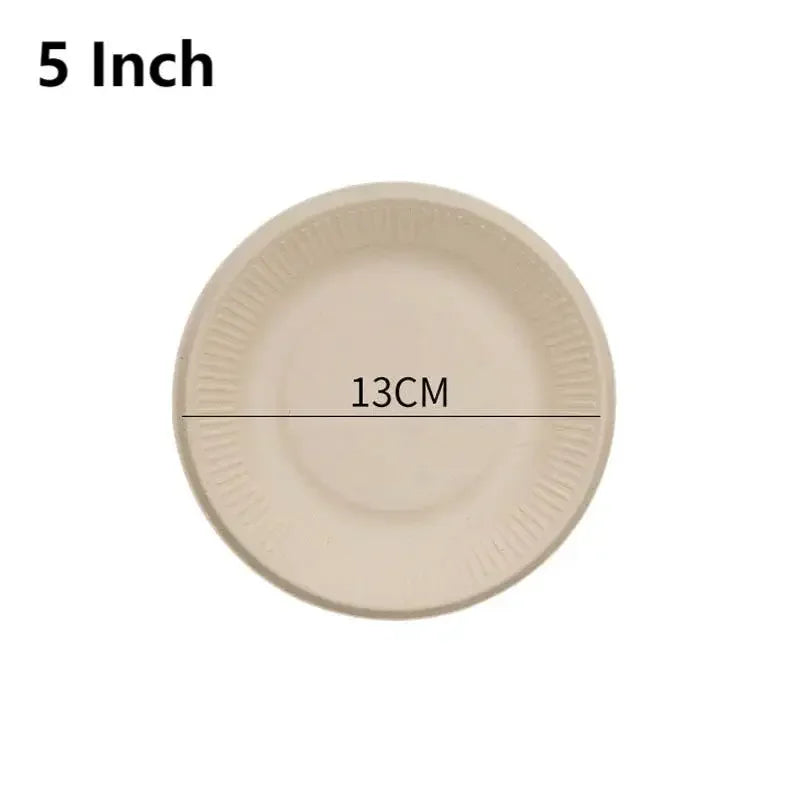 50pcs 3/5/6 Inch Disposable Plates Eco-Friendly Degradable Paper Plate For  Barbecue Picnic Office Birthday Party Supplies