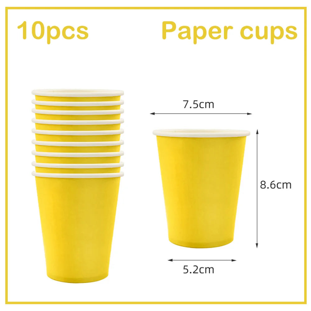 Solid Color Themed Disposable Tableware Paper Cups Birthday Parties  Wedding Parties Holiday Parties Colorful Decor Most Popular