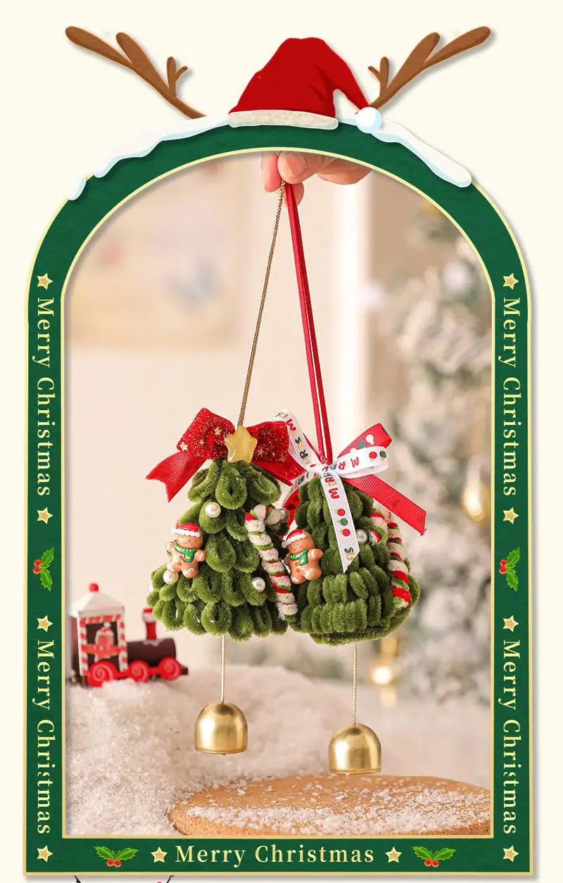 Christmas Decoration Wreaths Living Room Scene Arrangement Christmas Tree Ornaments Christmas Bell Wreath Pendants Door Hangers