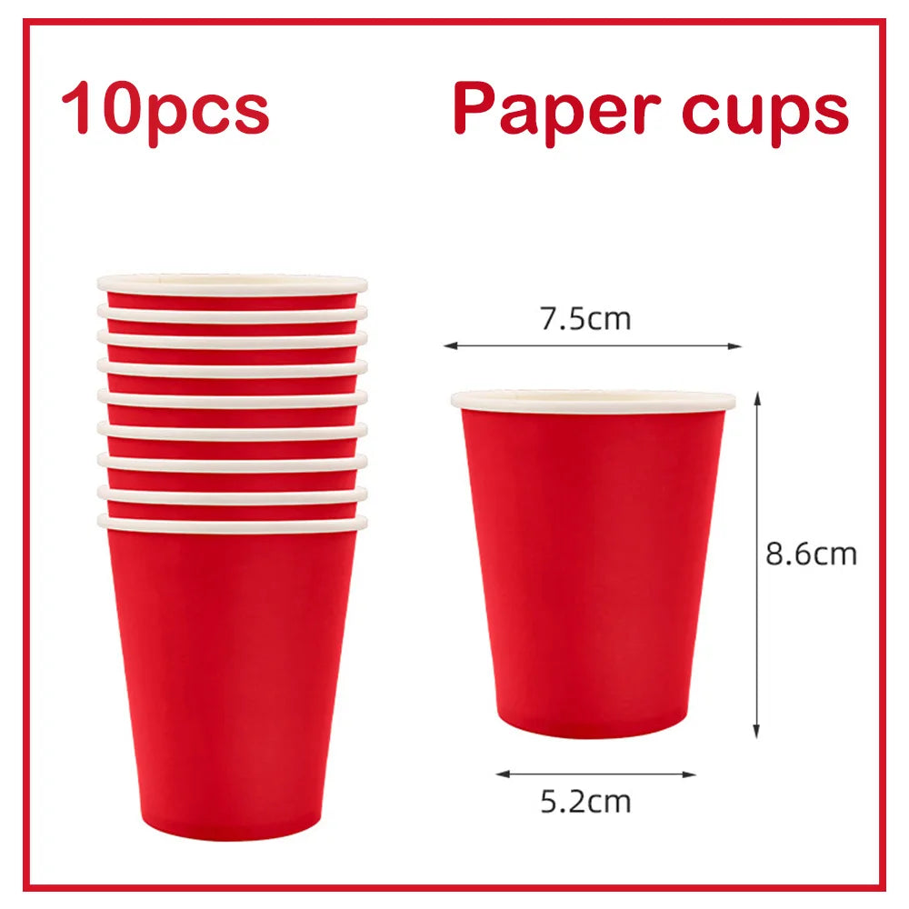 Solid Color Themed Disposable Tableware Paper Cups Birthday Parties  Wedding Parties Holiday Parties Colorful Decor Most Popular