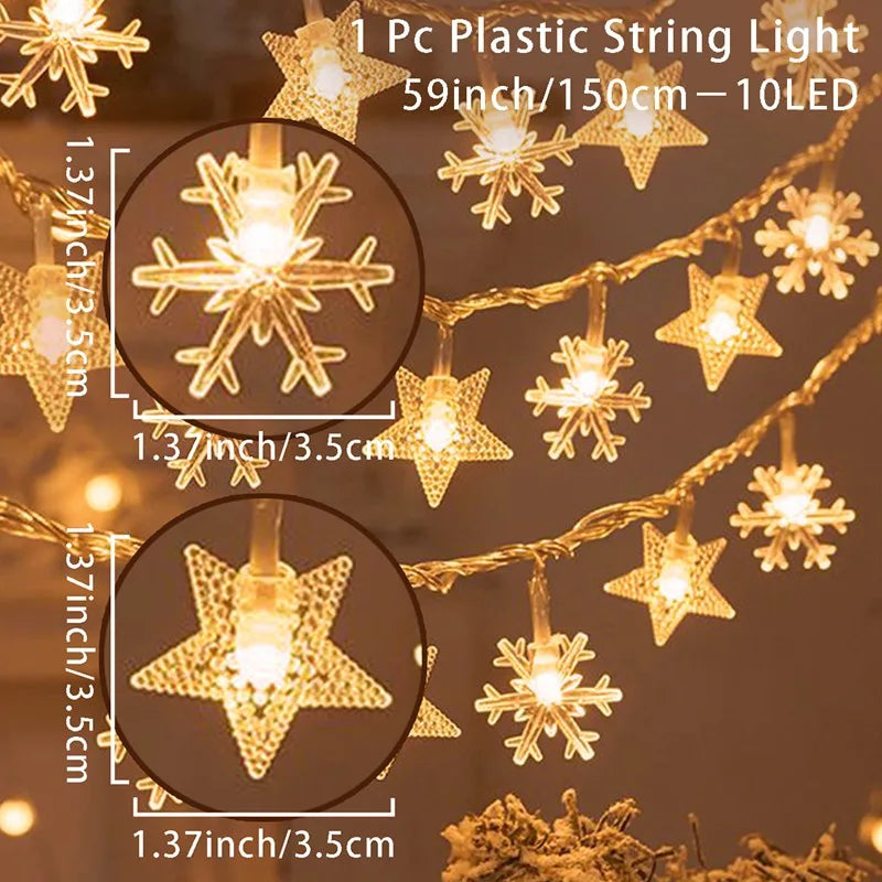 Christmas Tree LED Lights String Merry Christmas Decorations for Home 2023 Xmas Gifts Cristmas Ornament Navidad New Year 2024