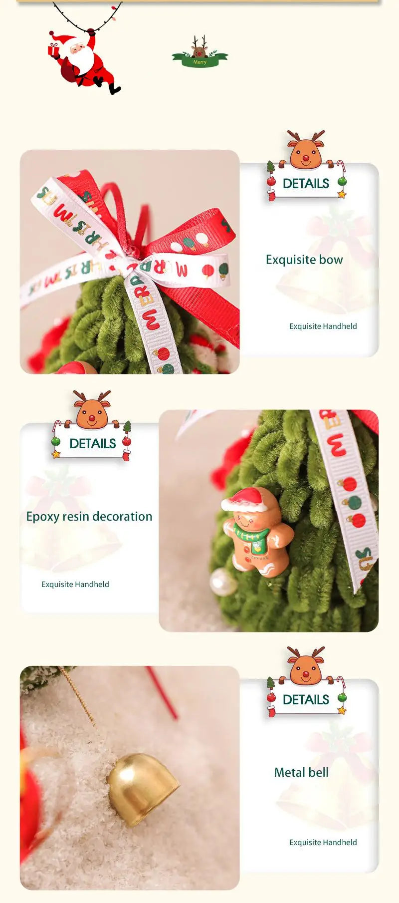 Christmas Decoration Wreaths Living Room Scene Arrangement Christmas Tree Ornaments Christmas Bell Wreath Pendants Door Hangers