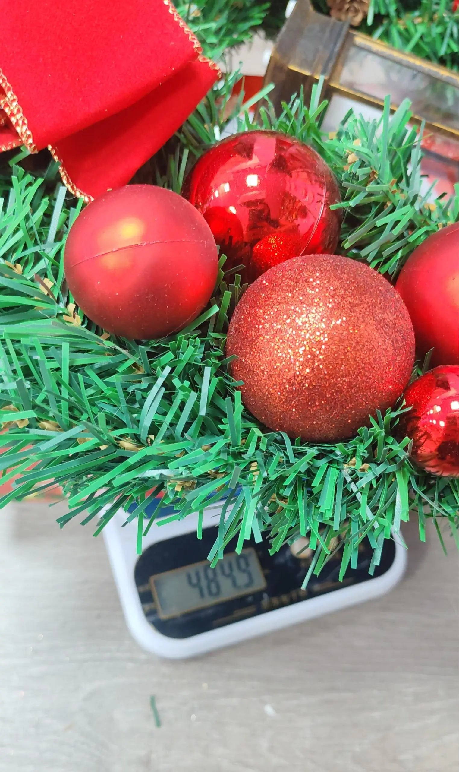 Elegant Red Christmas Wreath Champagne Christmas Wreath Window Door Wall Ornament Decorations Suministros NavideñOs