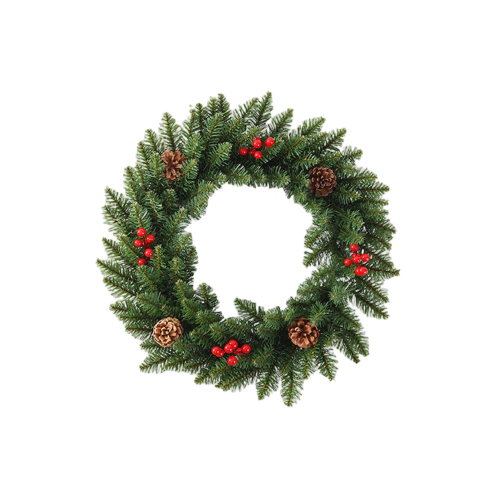 Christmas Wreath With Light Front Door Wreath Wall Decoration Christmas Layout Props Artificial Wreath With Red Berry Garland