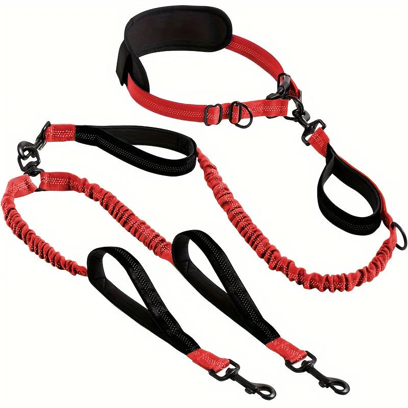 Explosion-Proof Short Elastic Buffer Pet Leash One-Hand Drag Two-Walking Rope Running Dog Accessories for Small Large Dogs