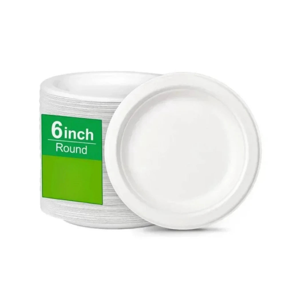 Paper Plates 9/7/6 Inches Disposable Plates For Party 100% Compostable Plate Microwavable Paper Plate Bulk 50PCS 150PCS