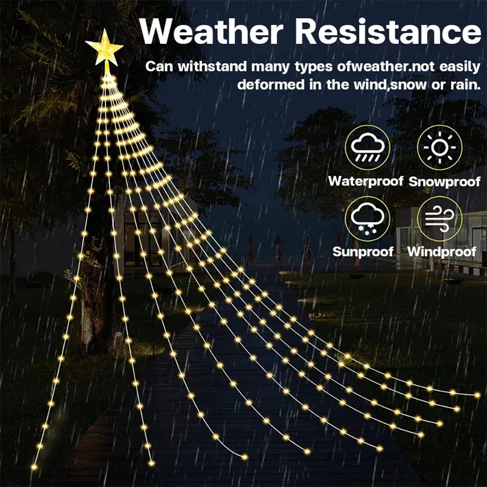 5.9ft Christmas Tree Star Light Smart RGB Christmas Light with Remote Timer Music Sync Bluetooth App Controlled Holiday Lighting