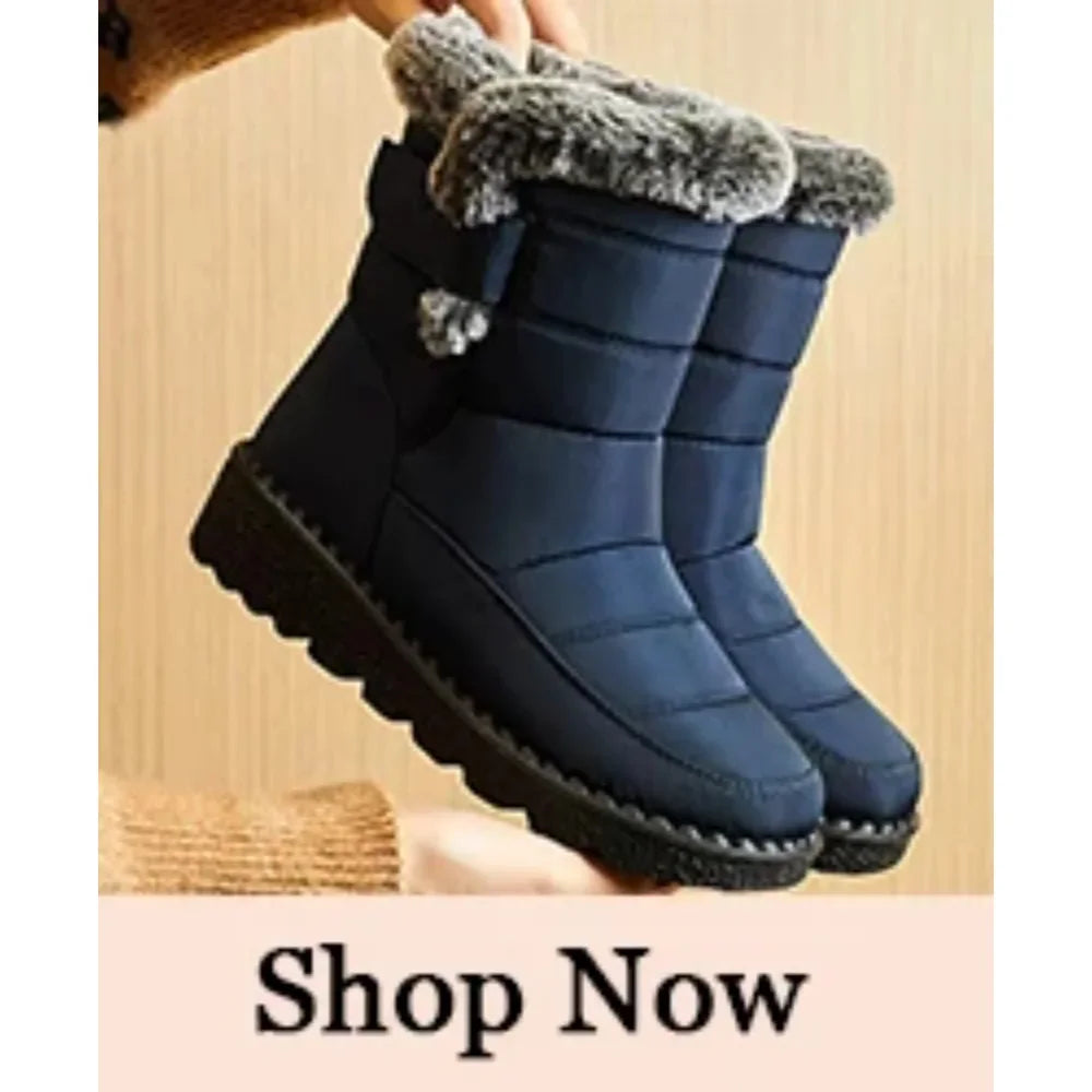 Women's Boots 2025 Trend Winter Shoes For Woman Winter Boots Ankle Low Heels Botas Mujer Waterproof Snow Boots With Fur Shoes
