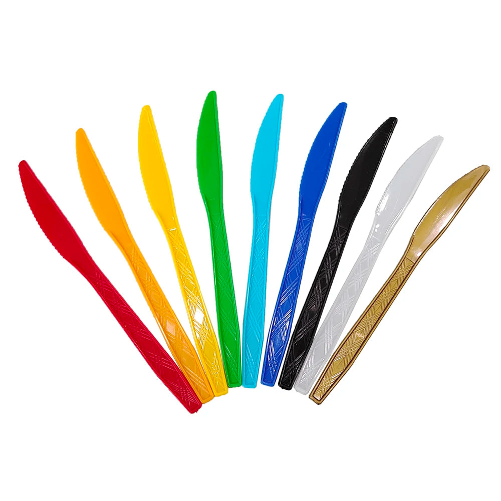 Disposable Knife Fork Spoon Cutlery Set Pink Blue Disposable Tableware Birthday Party Decorations Wedding Baby Shower Supplies