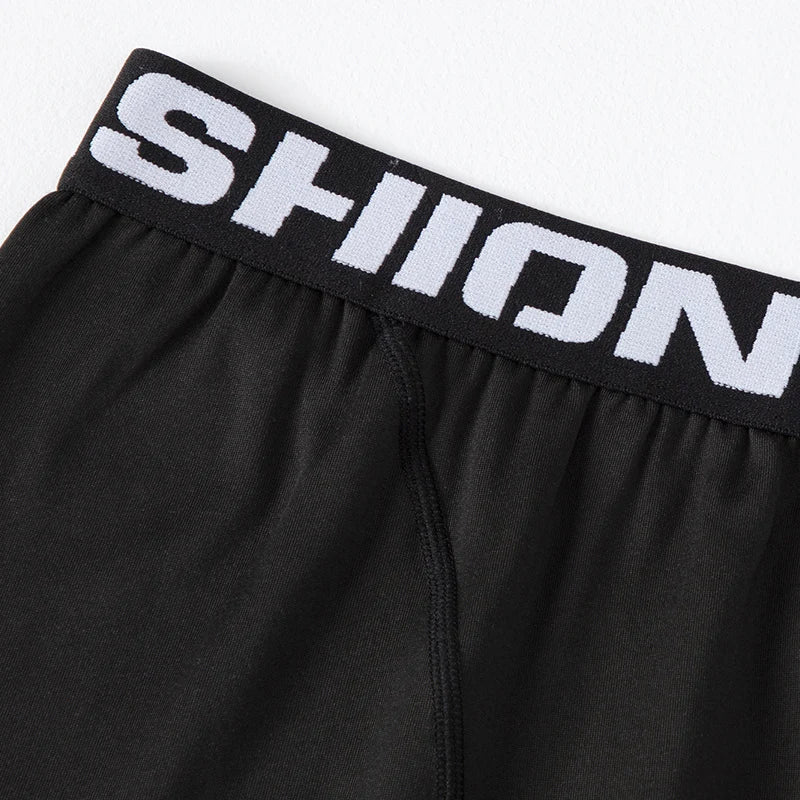 4/2-pcs Autumn And Winter Men's Front And Back Printed Fashionable Sports Thermal Underwear Set Youth Leisure Fitness Base Shirt